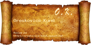 Oreskovics Kund névjegykártya